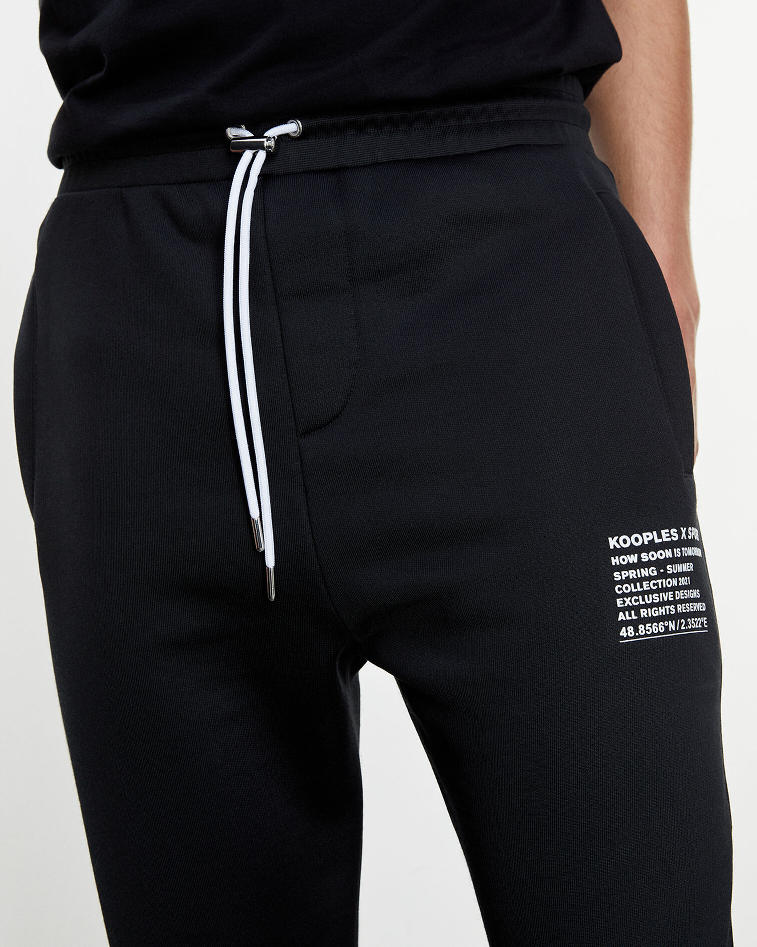 Jogging noir tissu technique à logo, BLACK, hi-res image number null