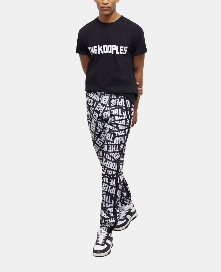 The Kooples HERREN BLACK / WHITE jogginghose mit logo-tape