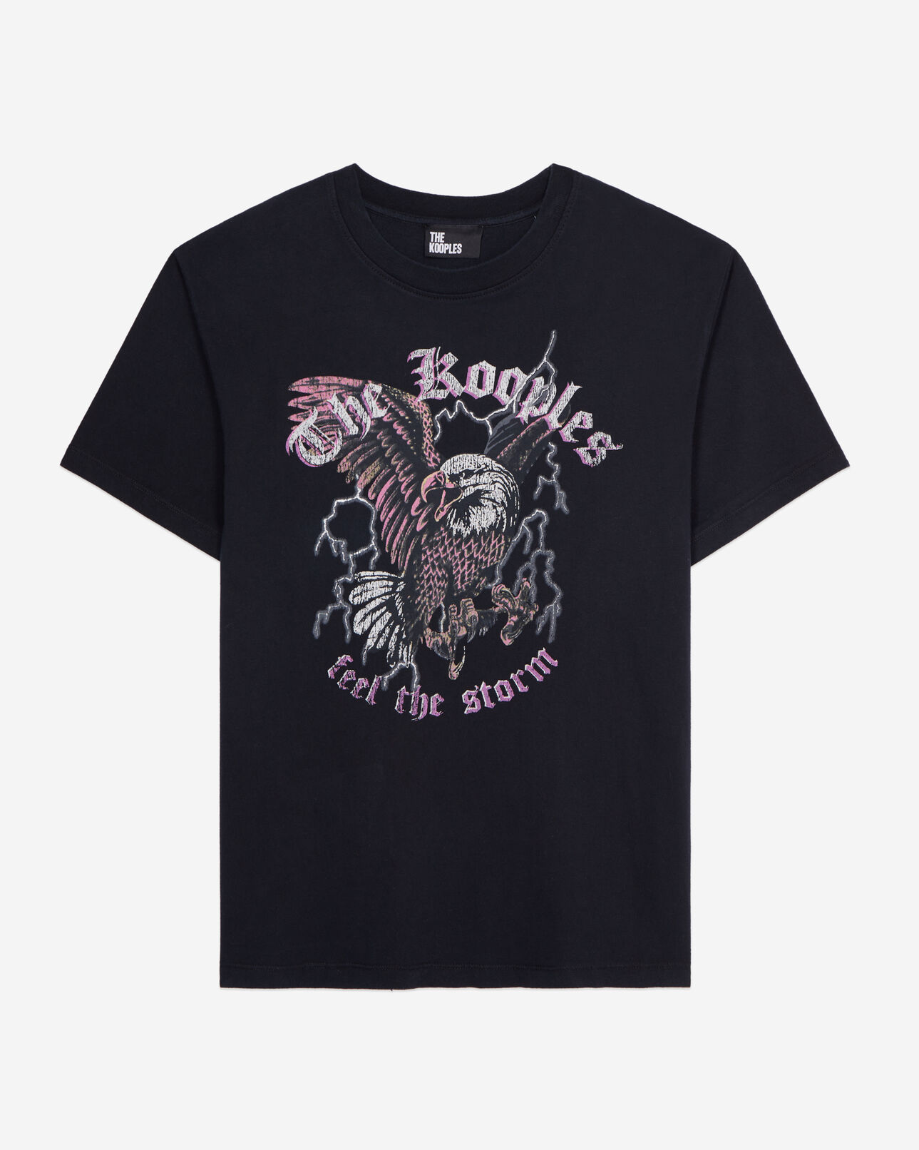 The Kooples FEMME BLACK t-shirt femme noir avec sérigraphie feel the storm
