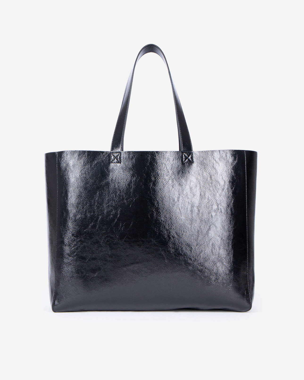 The Kooples WOMEN BLACK black leather-effect shopping bag