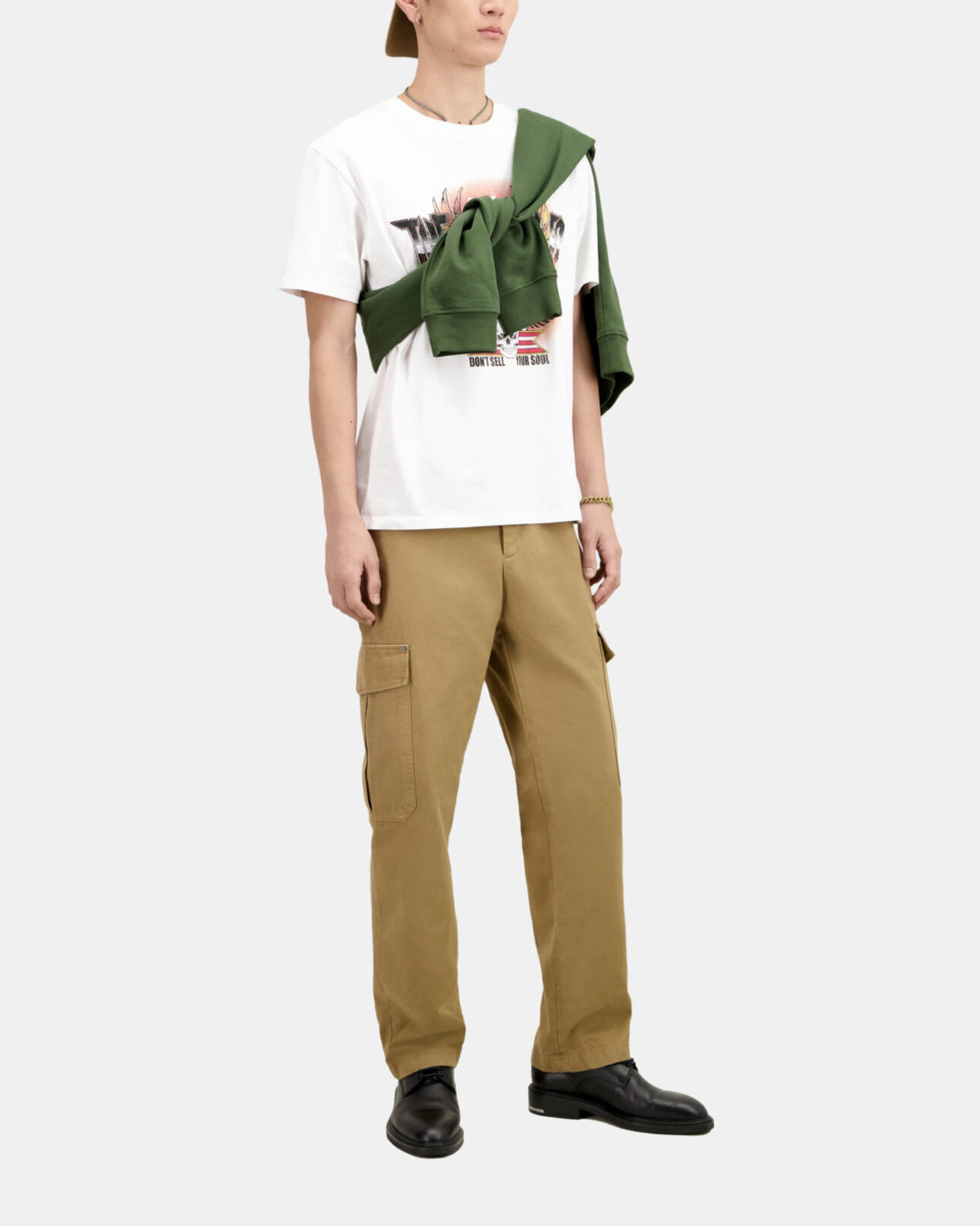The Kooples HOMME BEIGE pantalon cargo en coton beige
