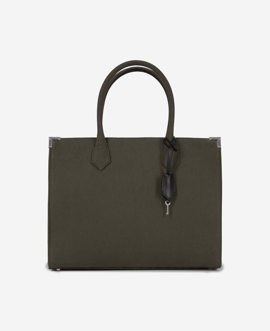 The Kooples WOMEN KAKI khaki canvas ming tote bag
