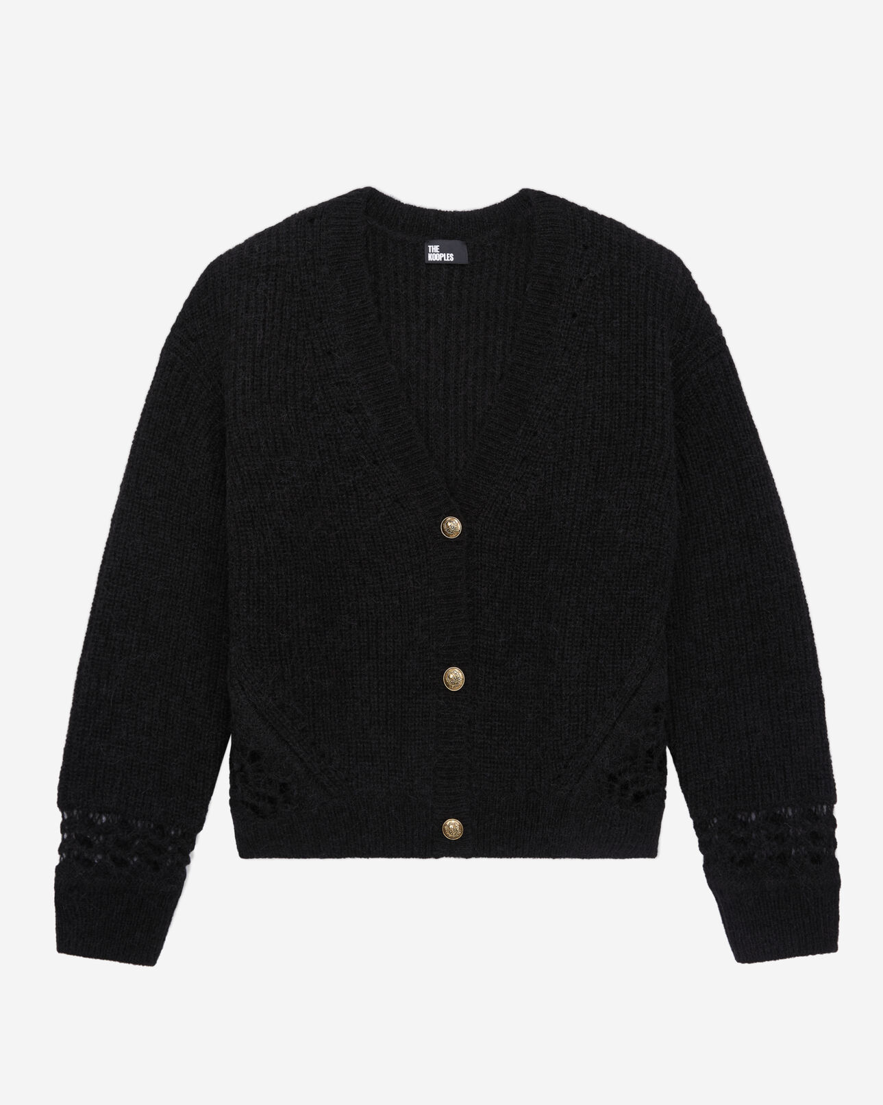 The Kooples FEMME BLACK cardigan noir en laine mélangée