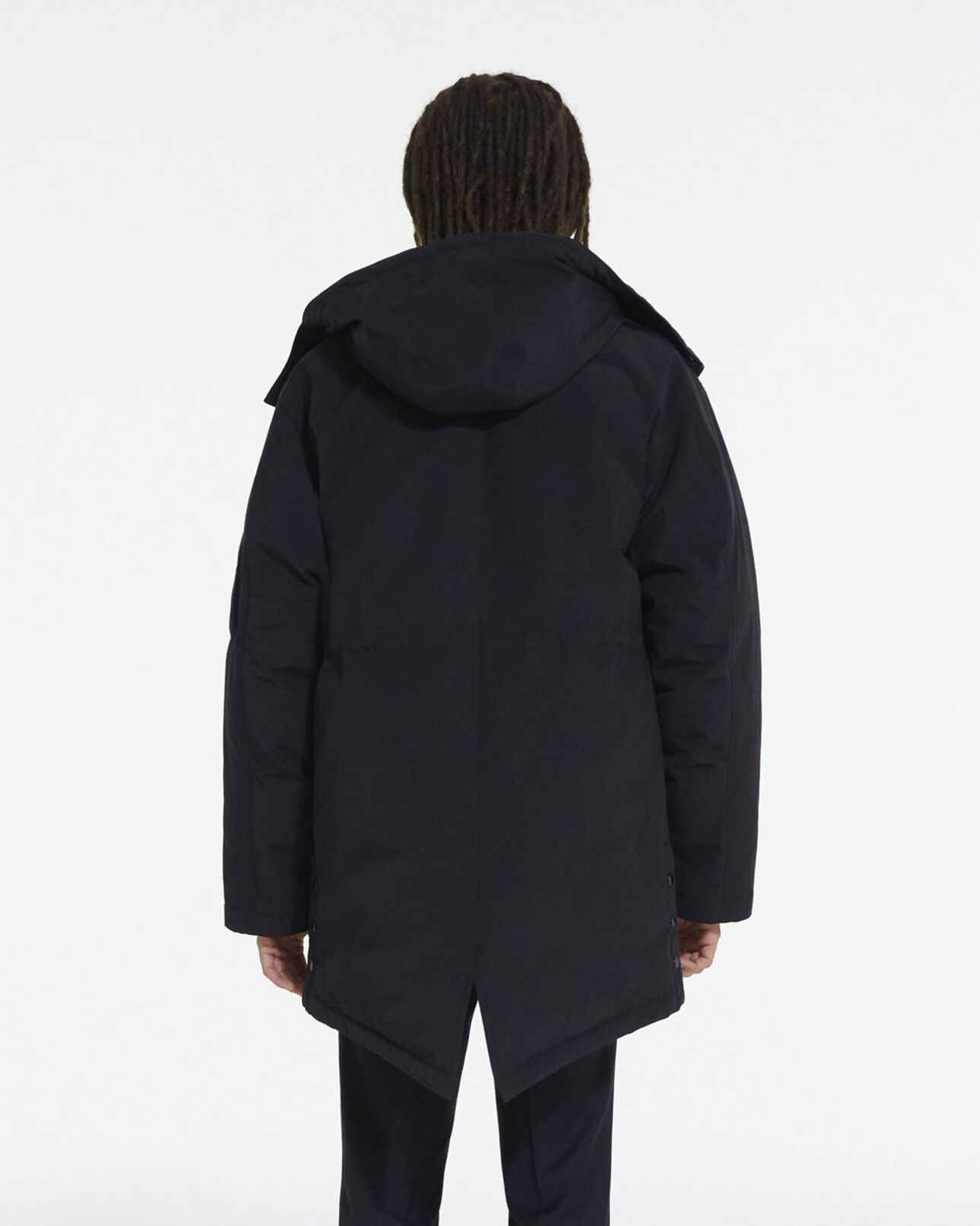 The Kooples HOMME BLACK parka à capuche noire