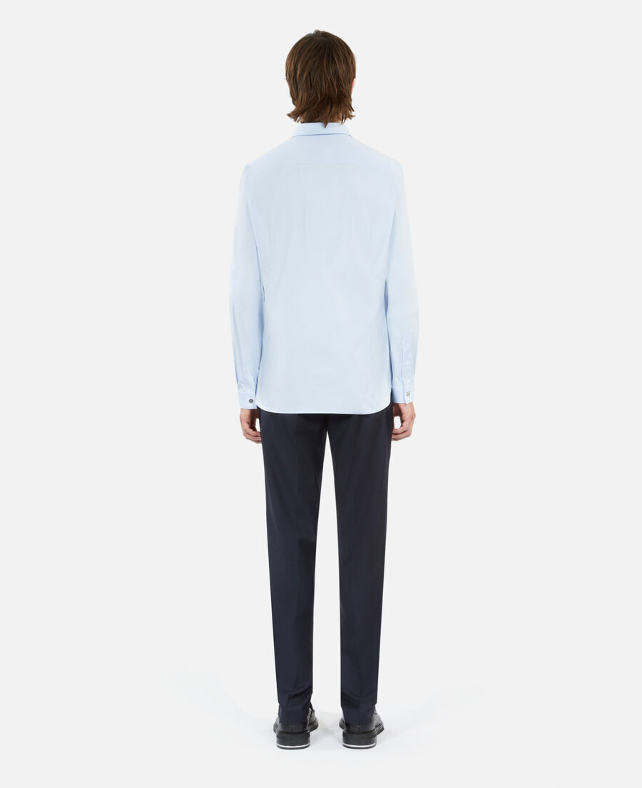 chemise formelle bleue en popeline