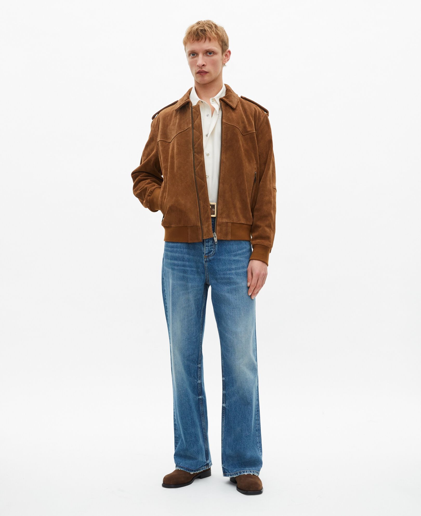 The Kooples MEN CAMEL camel suede jacket