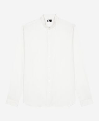 The Kooples HOMME WHITE / BLACK chemise formelle col officier blanche