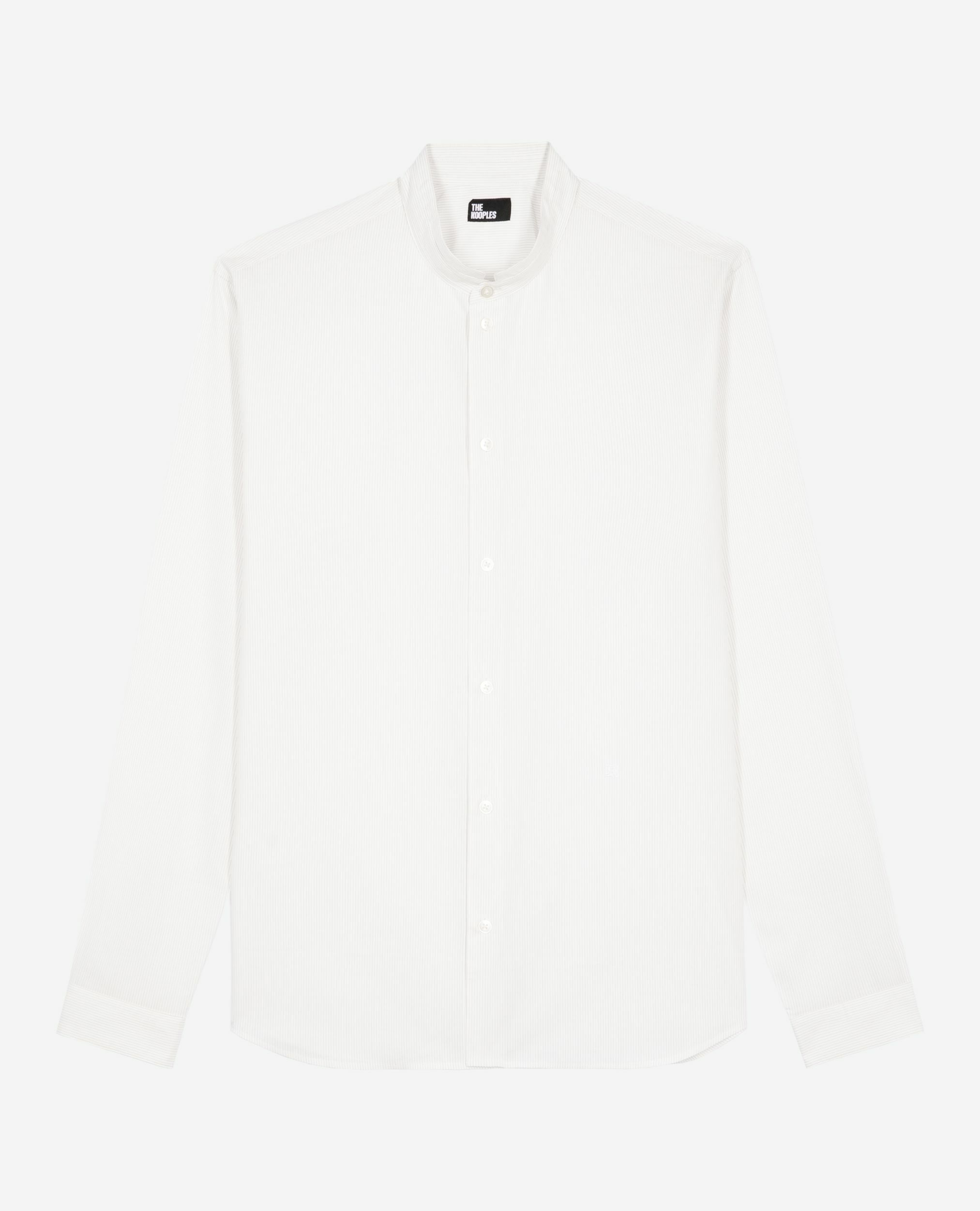 Chemise formelle col officier blanche, WHITE / BLACK, hi-res image number null