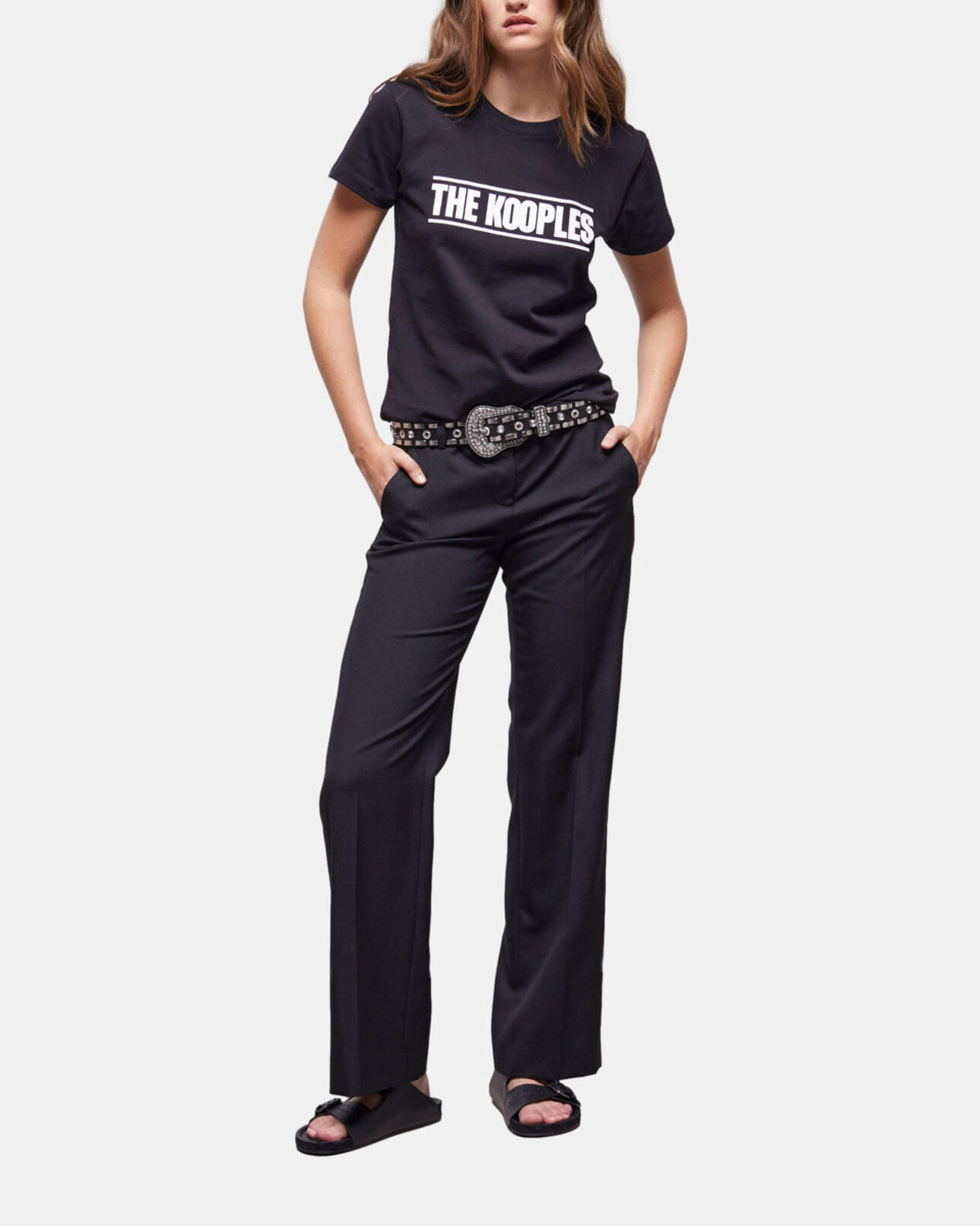 The Kooples FEMME BLACK t-shirt femme logo the kooples noir