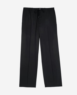 The Kooples MEN BLACK black wool straight pants