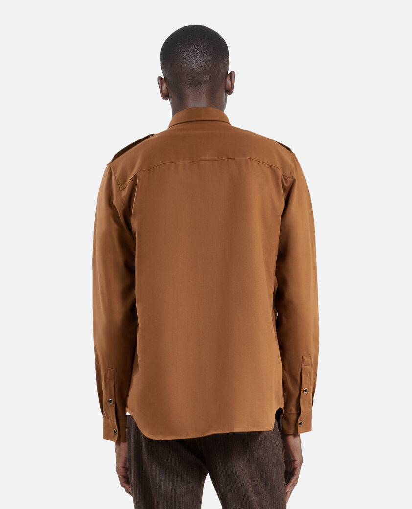 The Kooples MEN CLASSIC BROWN brown shirt 