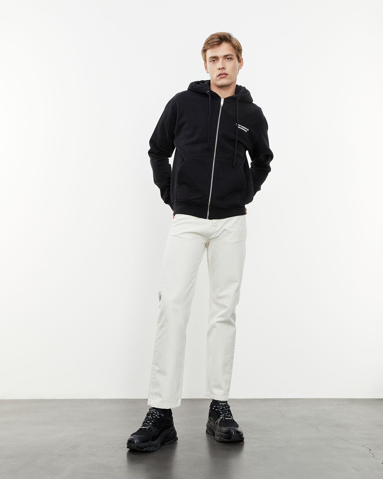 The Kooples HOMBRE BLACK sudadera negra capucha logotipo pecho