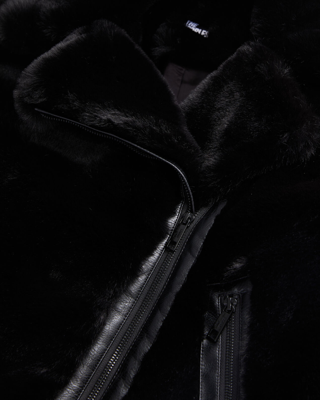 The Kooples WOMEN BLACK black faux fur bomber jacket