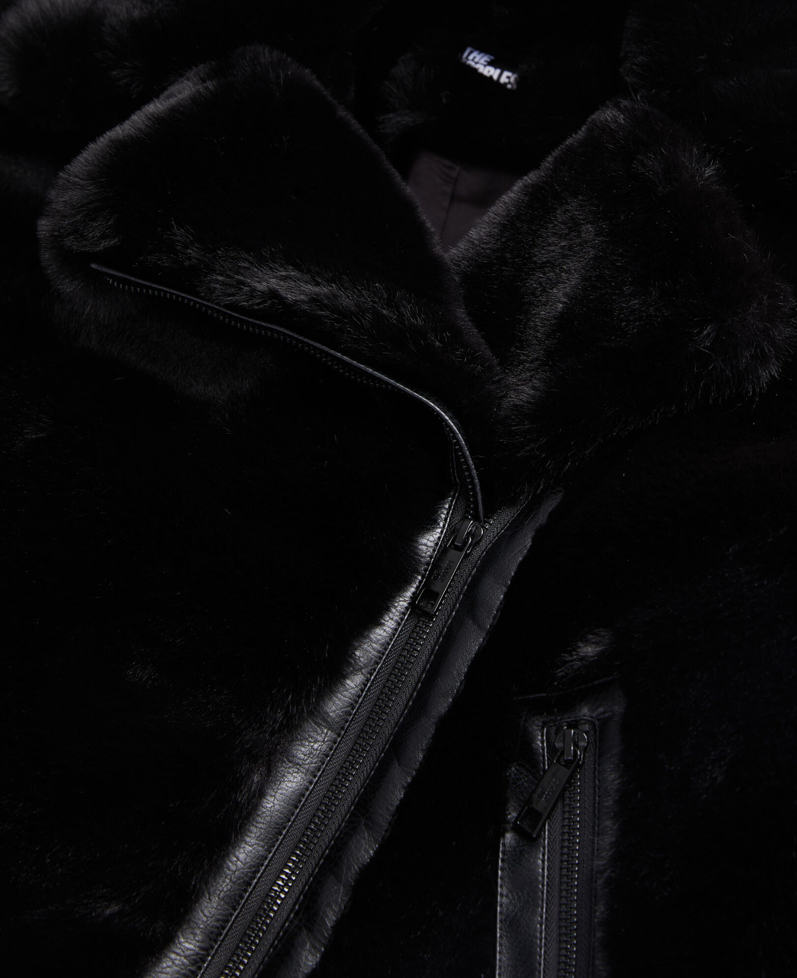 The Kooples FEMME BLACK blouson aviateur noir imitation fourrure