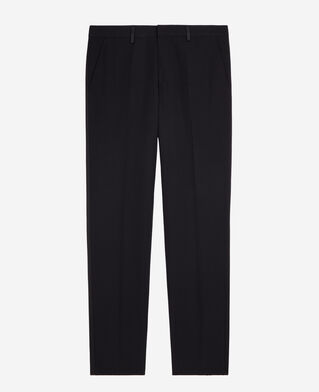 The Kooples H BLACK black straight satin detail tuxedo pants