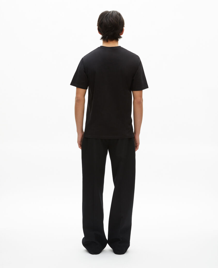 The Kooples HERREN BLACK t-shirt mit schwarzer herzbeflockung