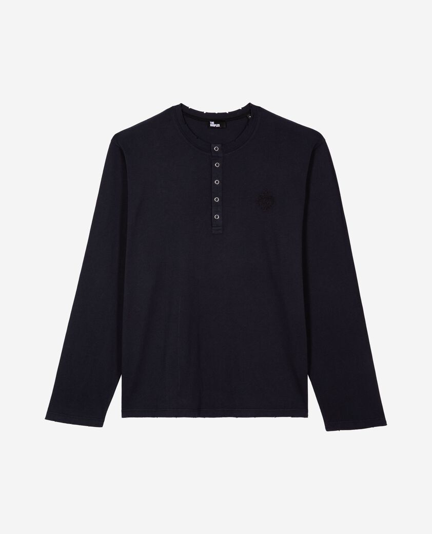 The Kooples HOMME DARK NAVY t-shirt manches longues marine