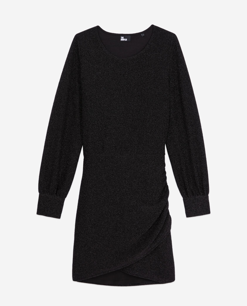 The Kooples FEMME BLACK robe courte noire effet pailleté