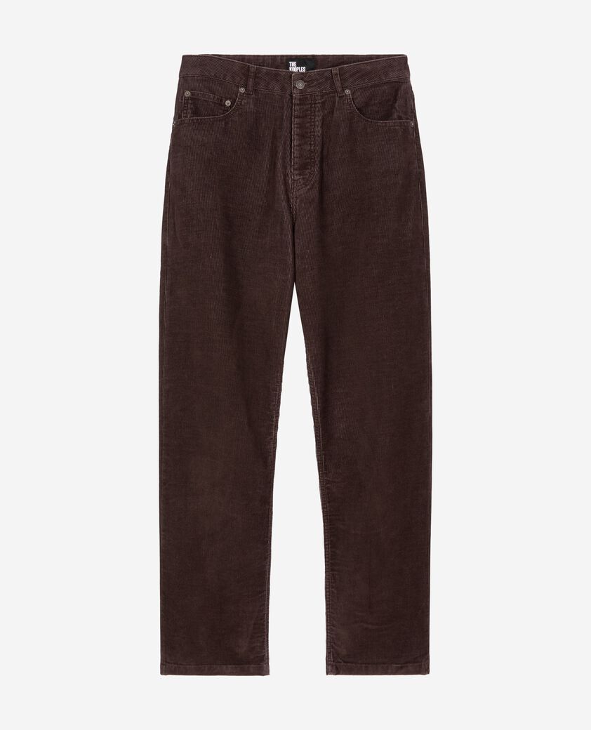 The Kooples HOMME TABACCO jean baggy en velours côtelé marron