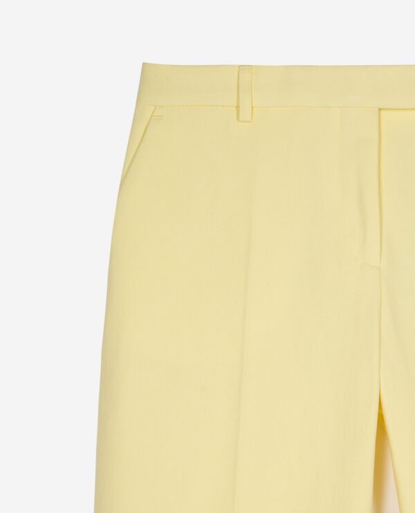 The Kooples MUJER YELLOW pantalón ancho de algodón amarillo