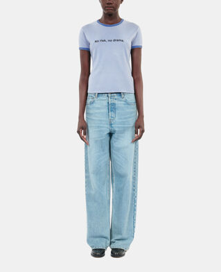 The Kooples F STONE BLUE blue no risk serigraphy t-shirt