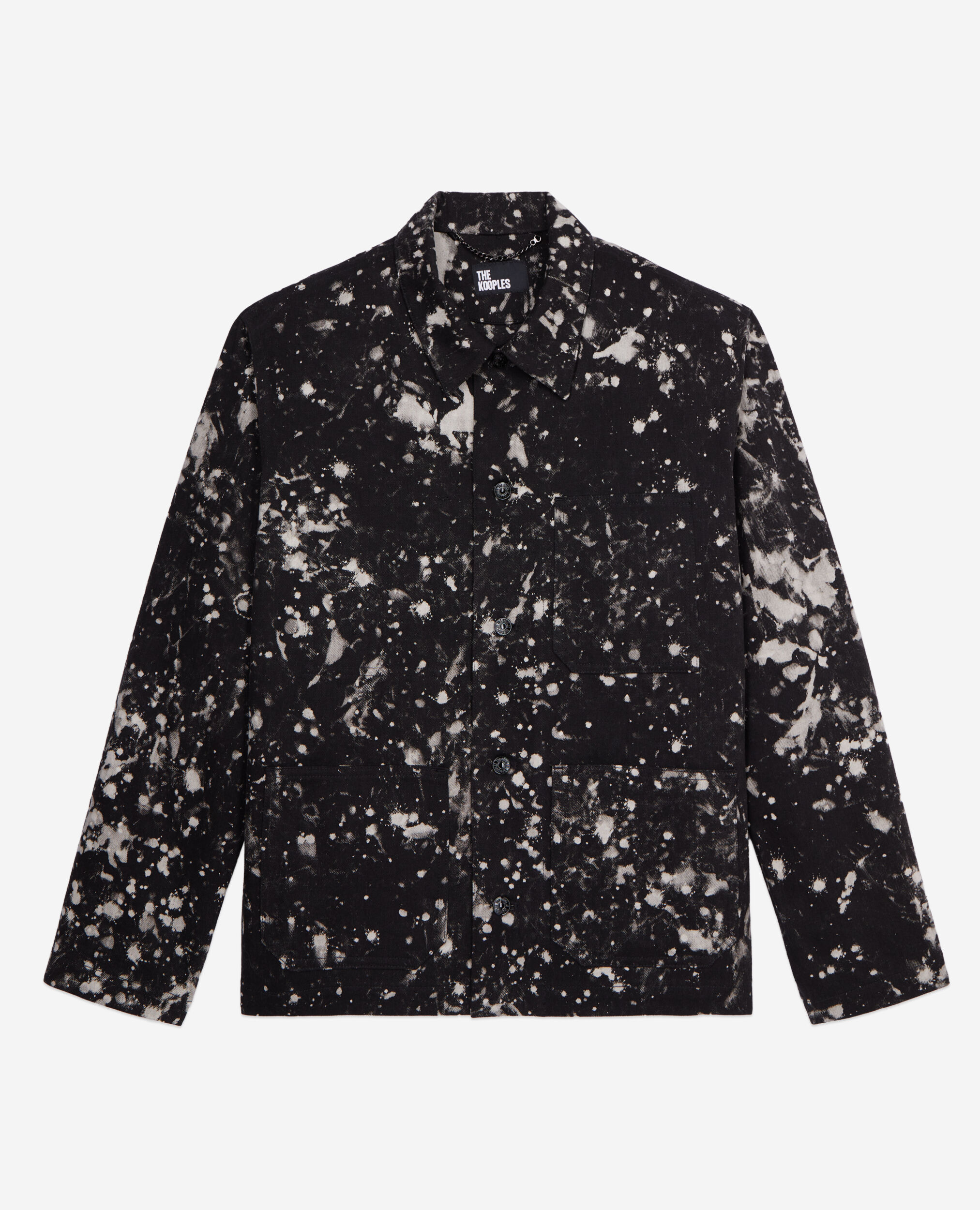 Overshirt style jacket in faded black denim, BLACK, hi-res image number null