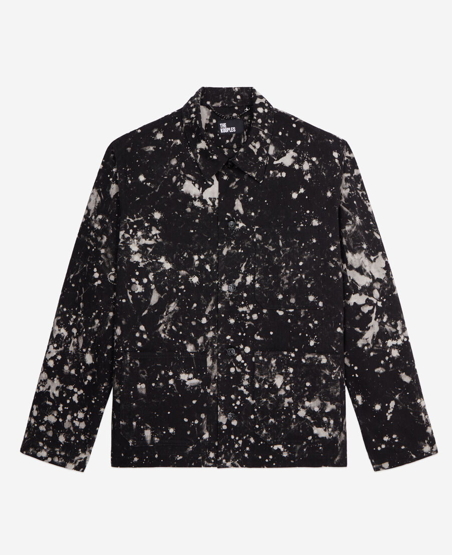 overshirt style jacket in faded black denim