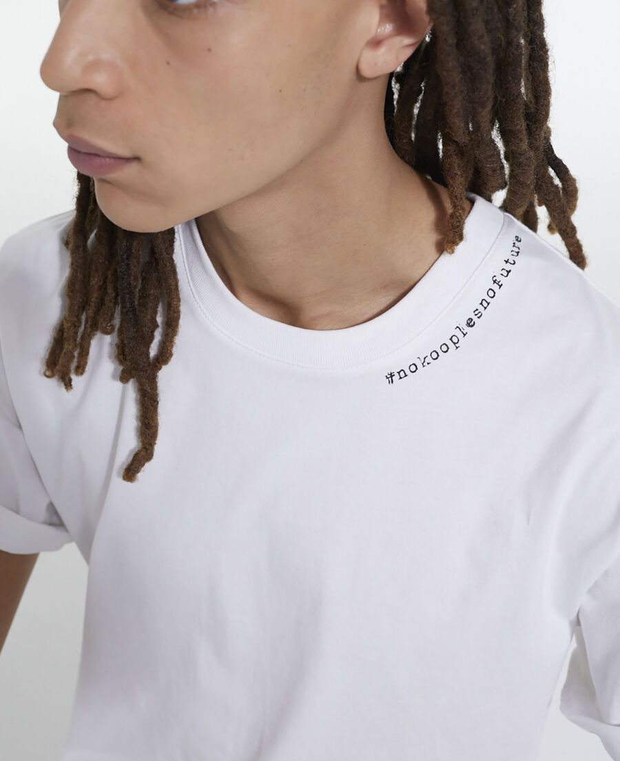 white #nokooplesnofuture logo t-shirt