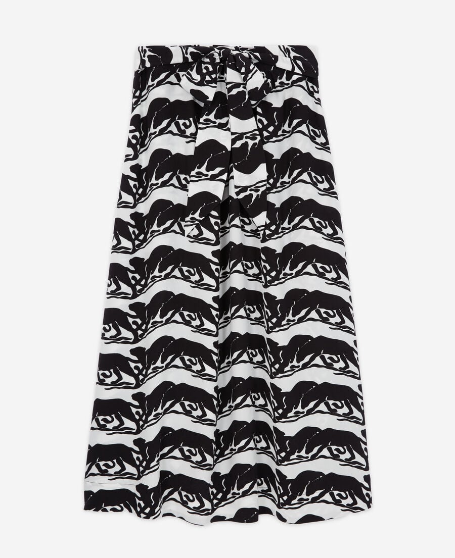 The Kooples FEMME BLACK / WHITE jupe longue imprimée