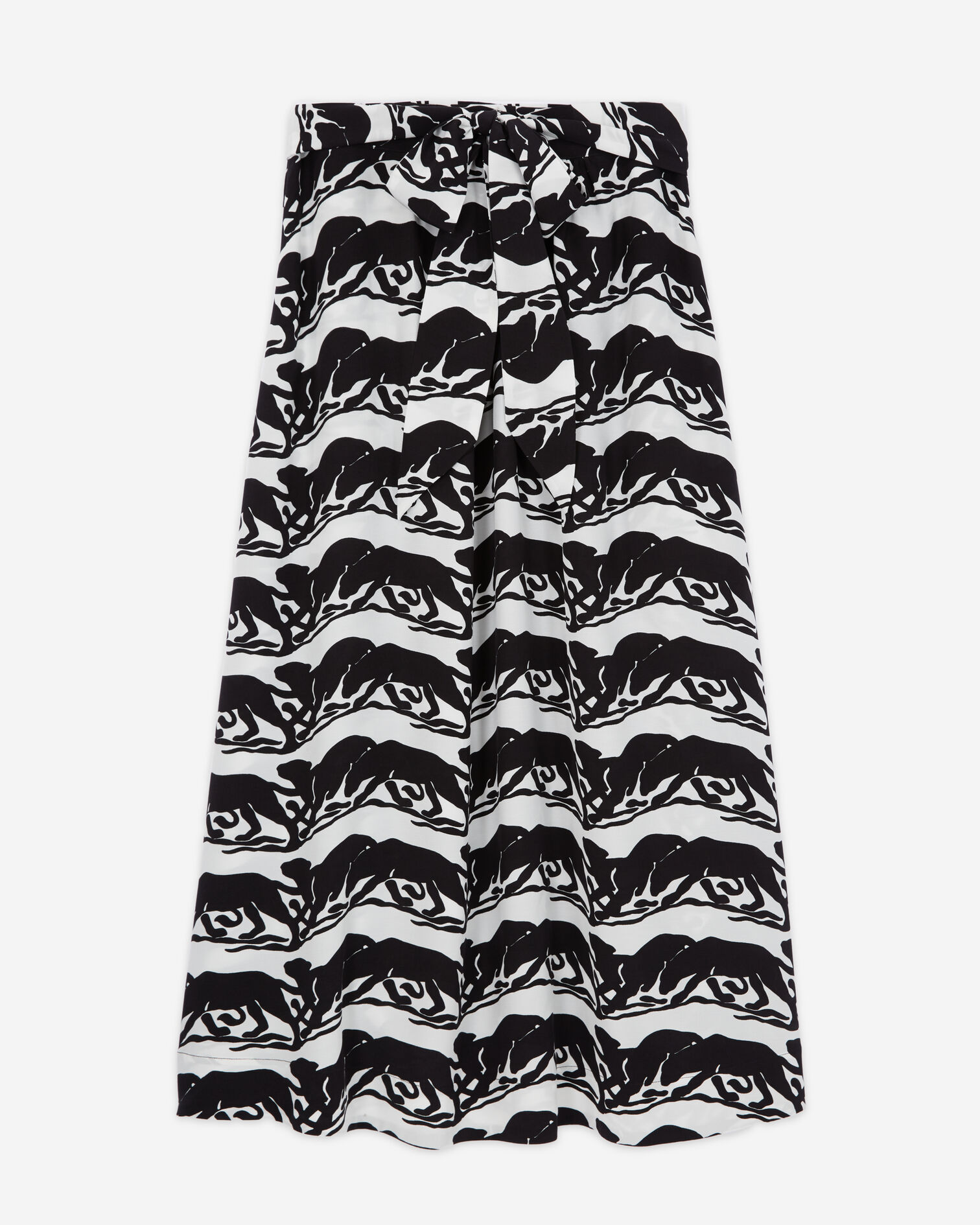 Long printed skirt, BLACK / WHITE, hi-res image number null