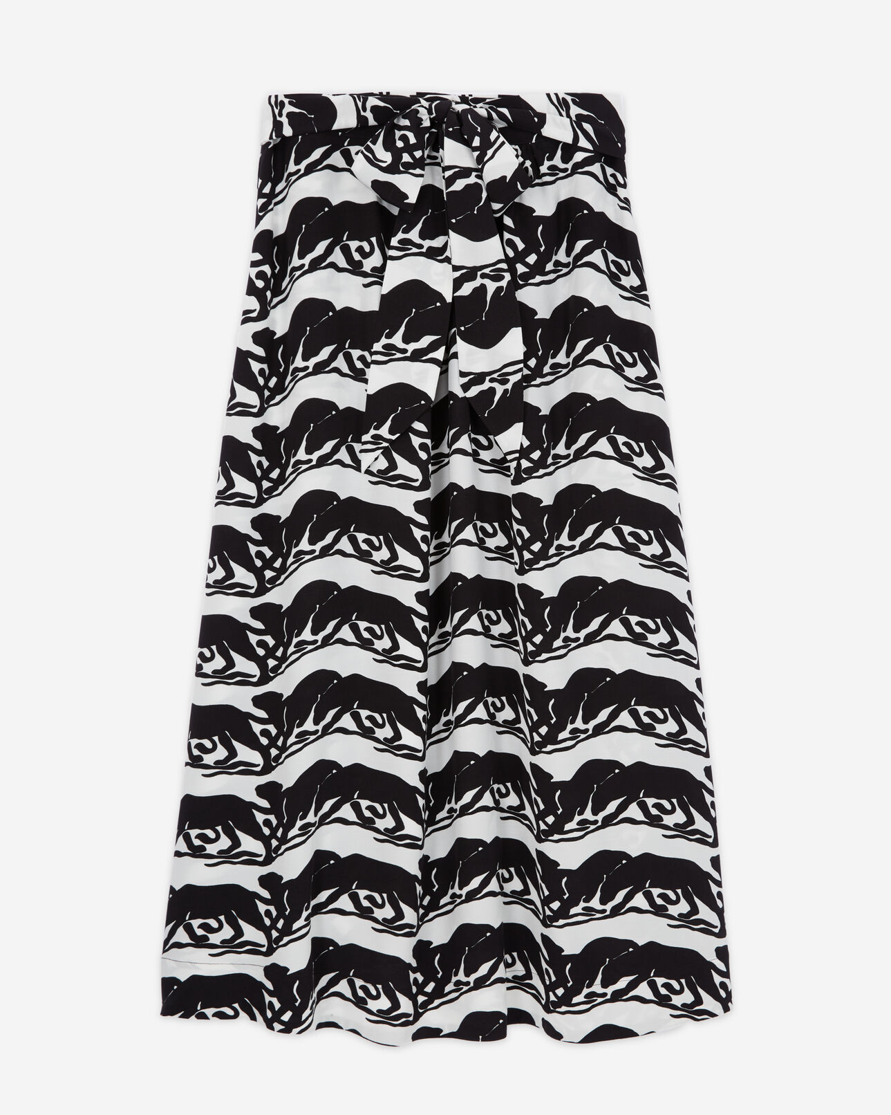 The Kooples WOMEN BLACK / WHITE long printed skirt