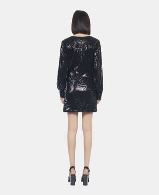 The Kooples FEMME BLACK robe à sequins courte noire