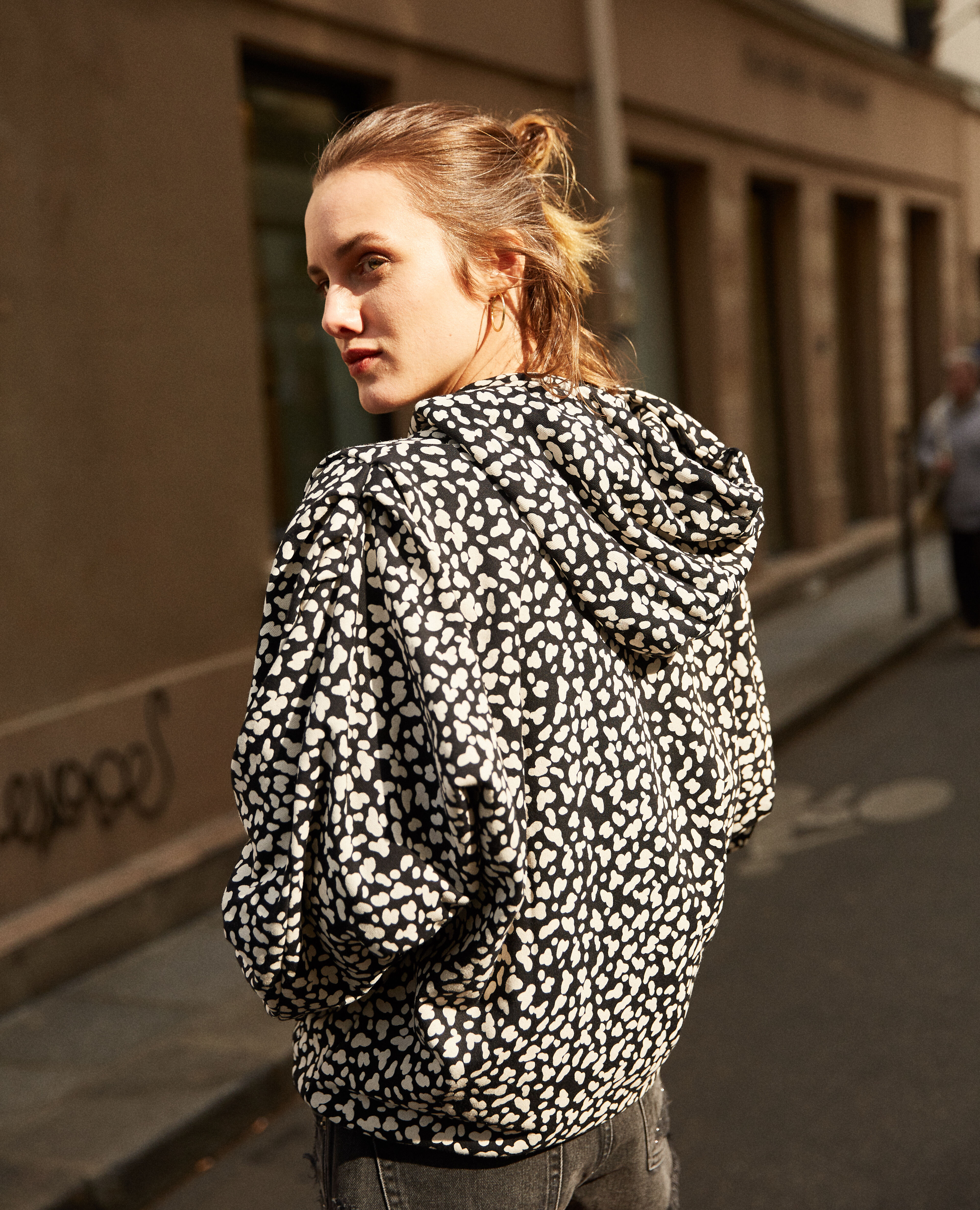 Black patterned fleece sweatshirt The Kooples Women