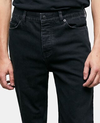The Kooples HERREN BLACK WASHED schwarze jeans mit geradem bein