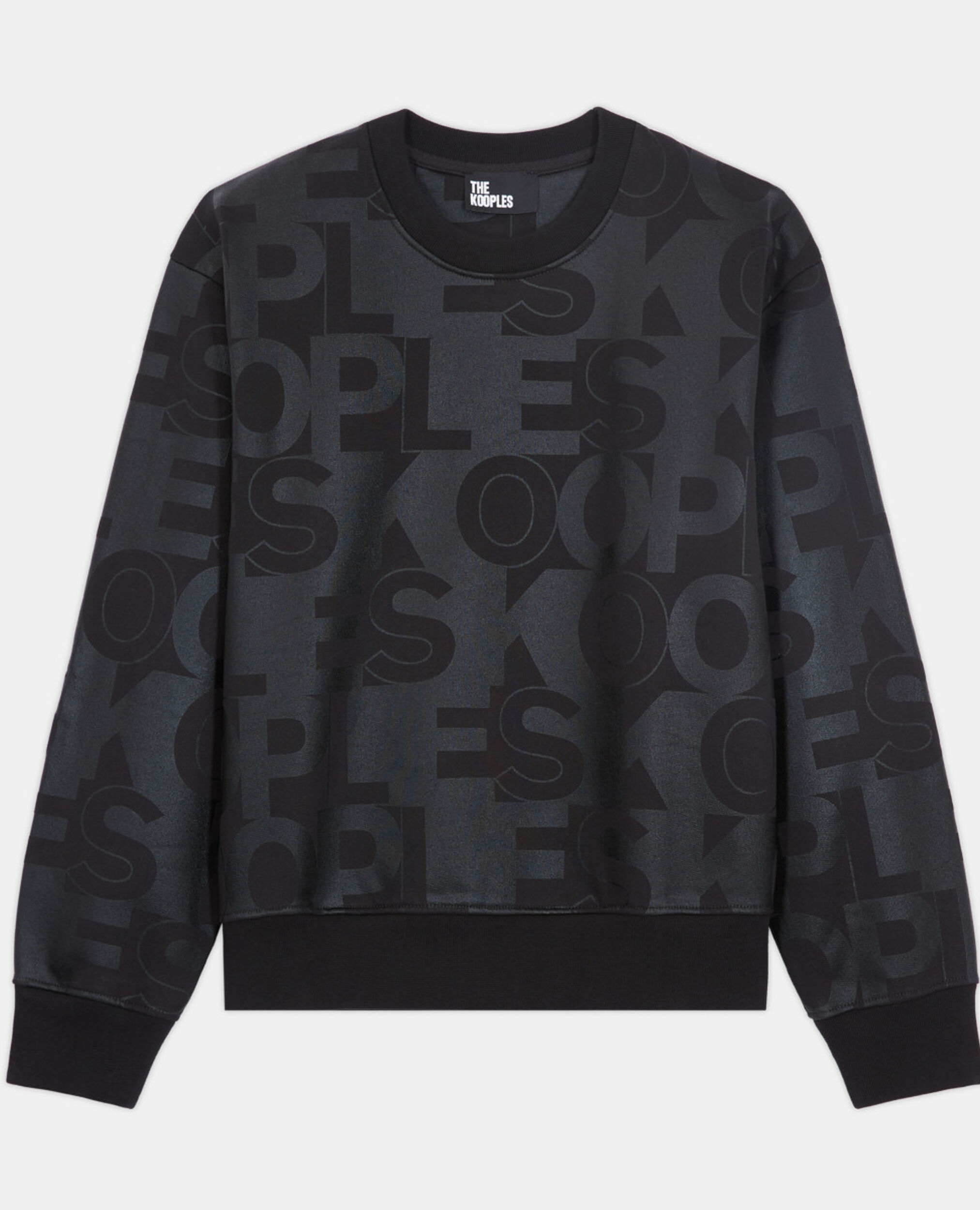Black sweatshirt with The Kooples logo, BLACK, hi-res image number null