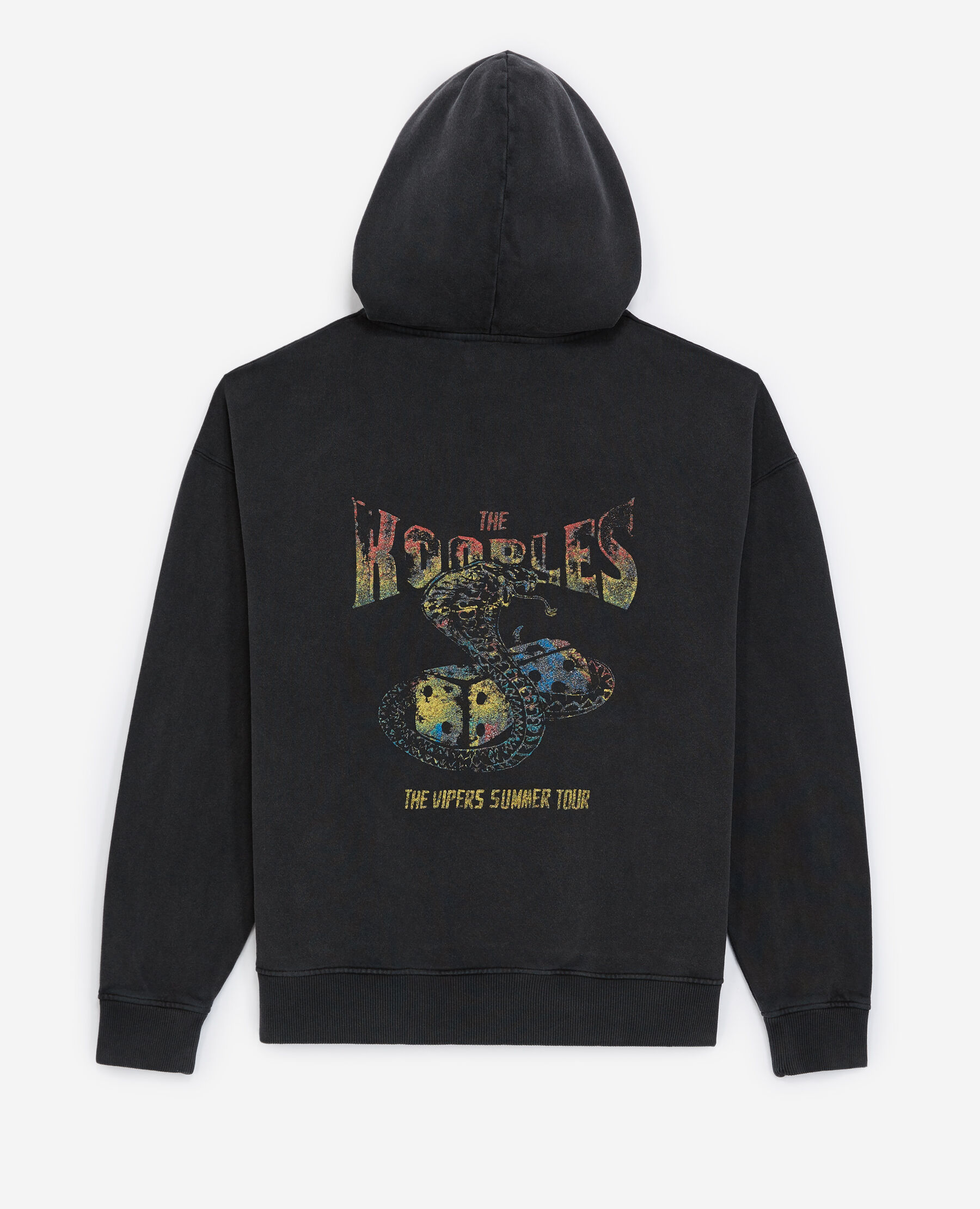 Dark grey sweatshirt with hood and print The Kooples