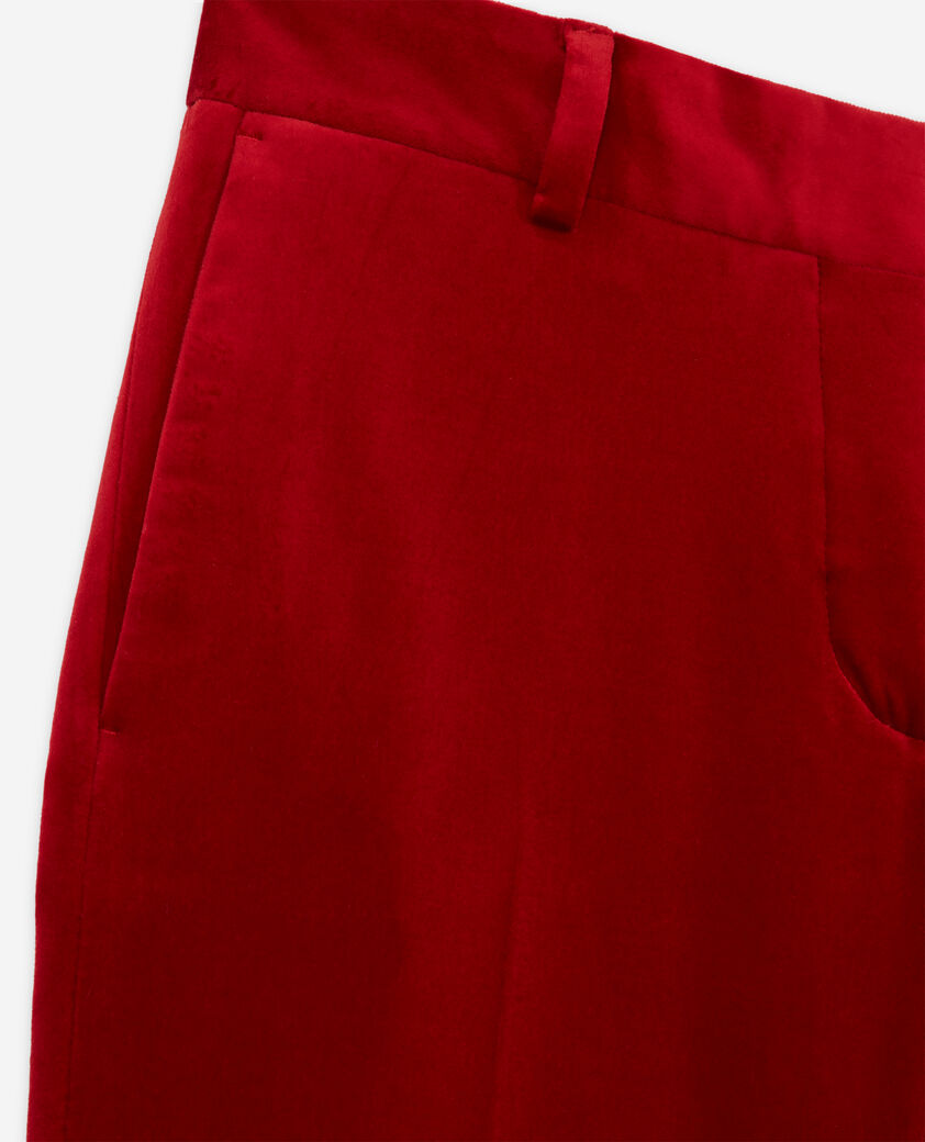 The Kooples WOMEN RED red velvet flared suit pants