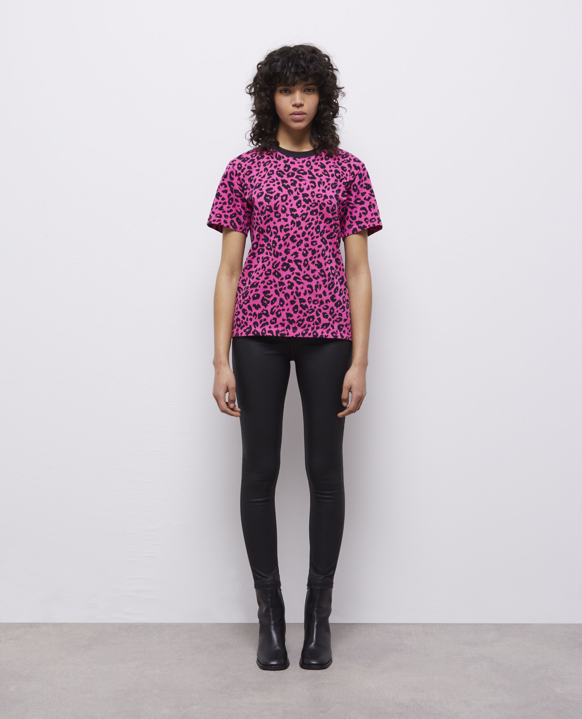 T-shirt Femme imprimé, BLACK / PINK, hi-res image number null