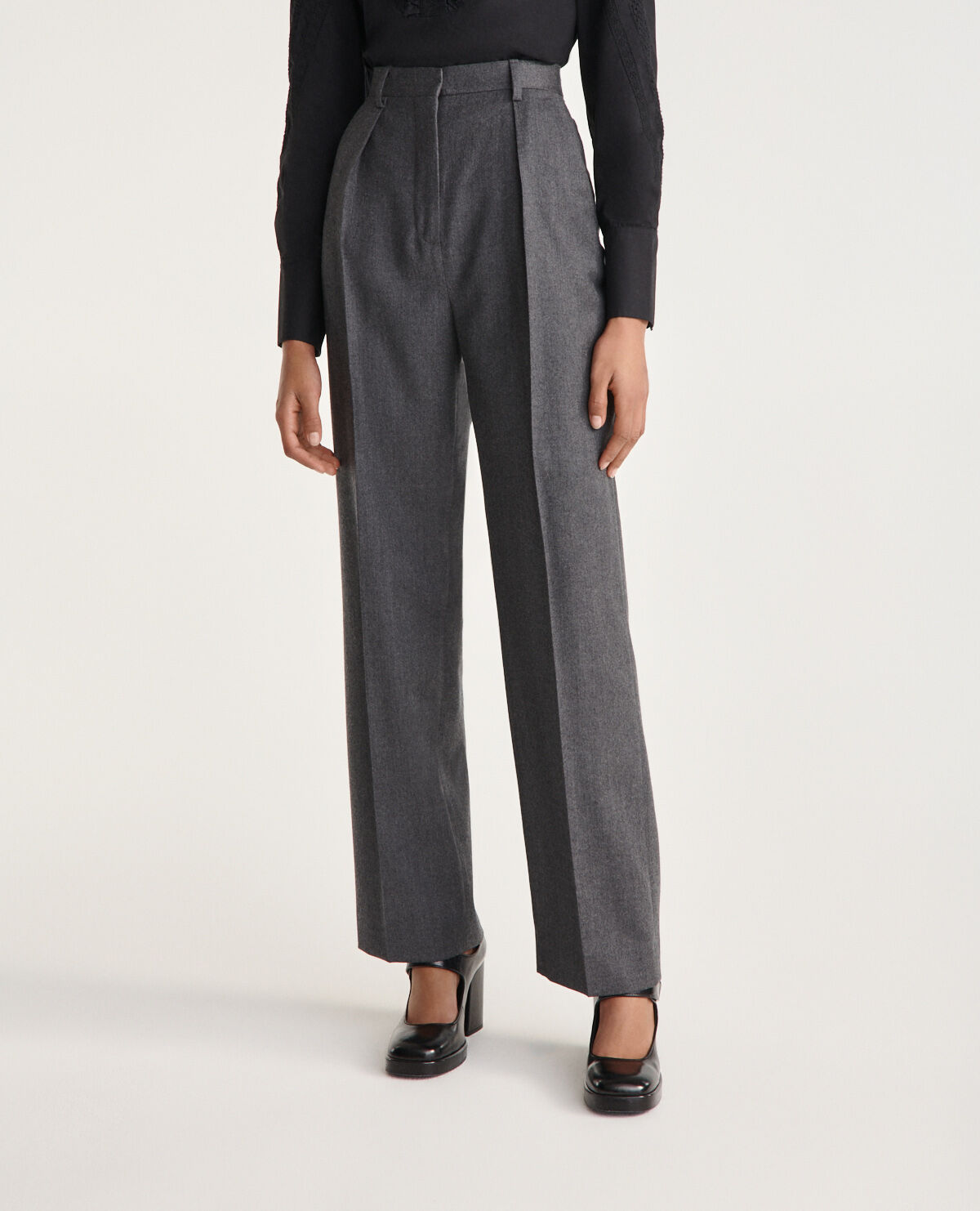 Pantalon a pince gris femme deals