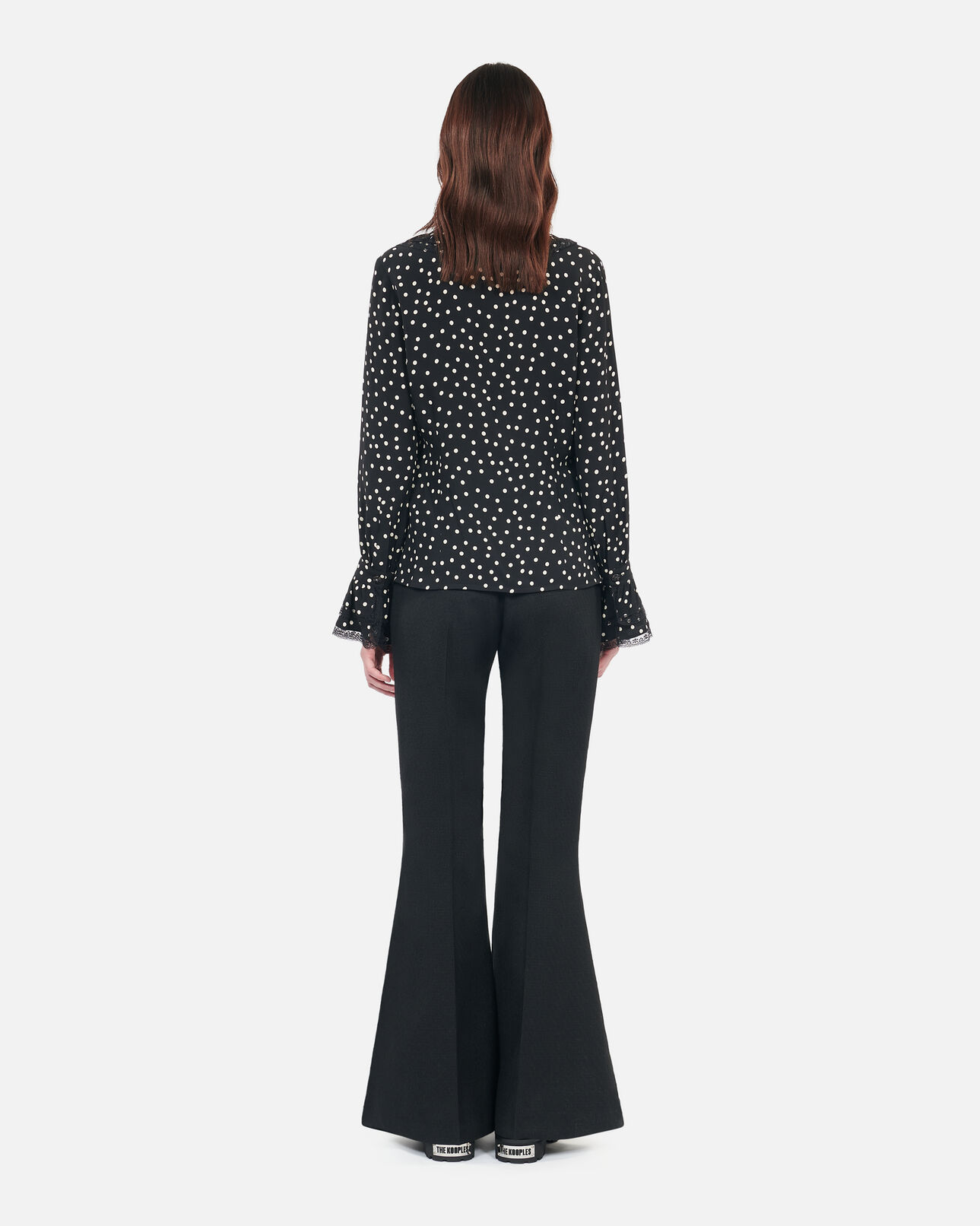 The Kooples WOMEN BLACK WHITE black polka dot shirt