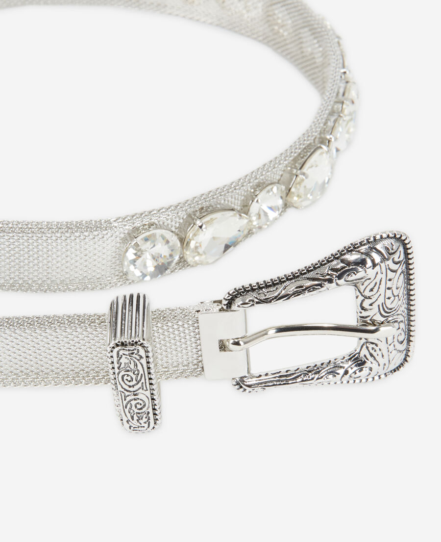 The Kooples WOMEN WHITE / SILVER gemstone belt with western-style belt