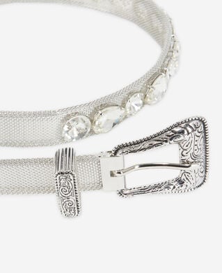 The Kooples WOMEN WHITE / SILVER gemstone belt with western-style belt
