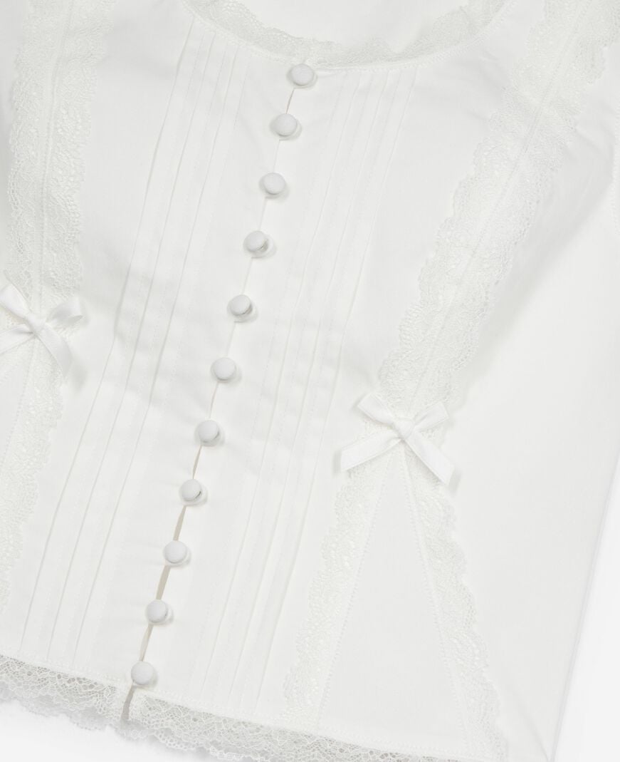 The Kooples F ECRU top with ecru lace