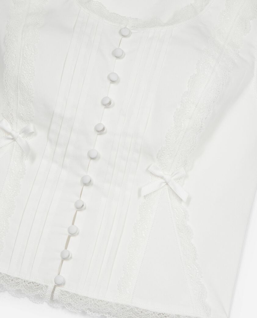 The Kooples FEMME ECRU top avec dentelle écru
