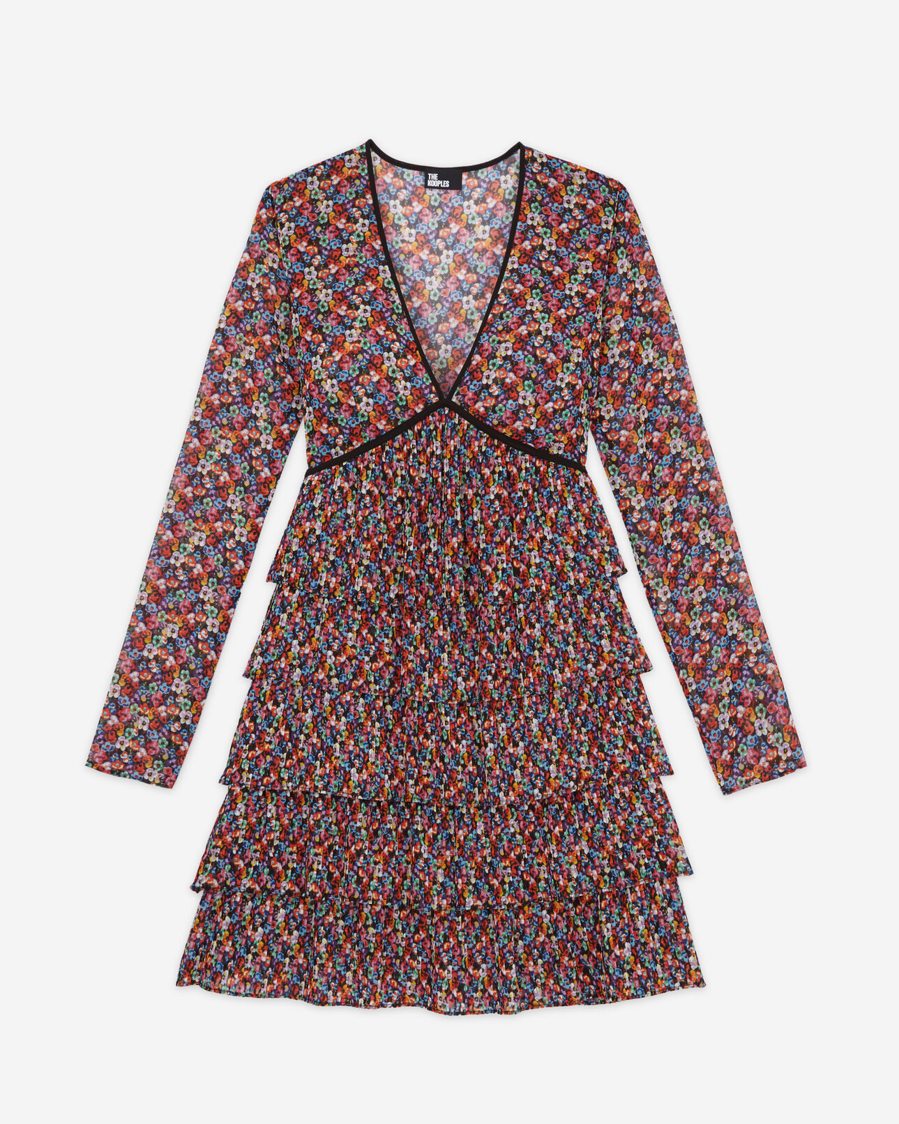 The Kooples DAMEN MULTICOLOR kurzes, mehrfarbiges kleid mit plissierung