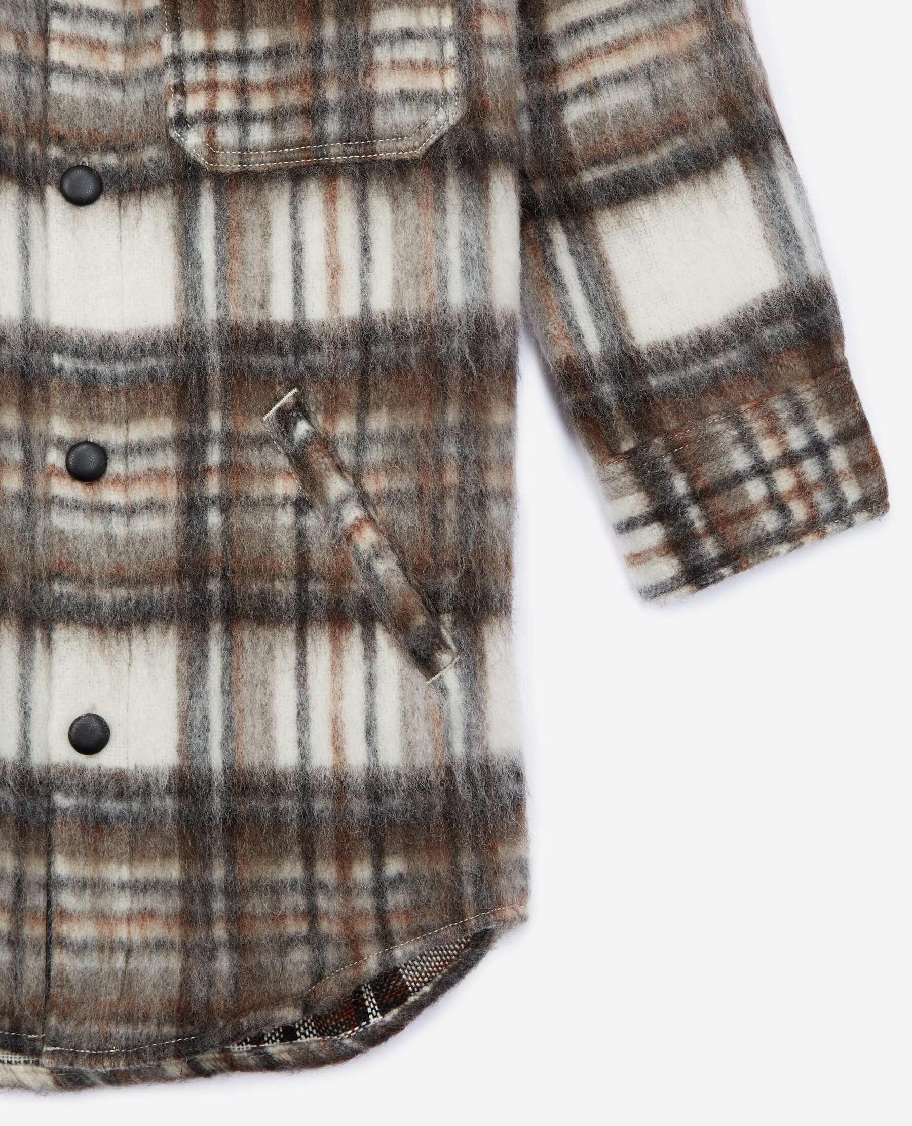 Wool blend check jacket sales