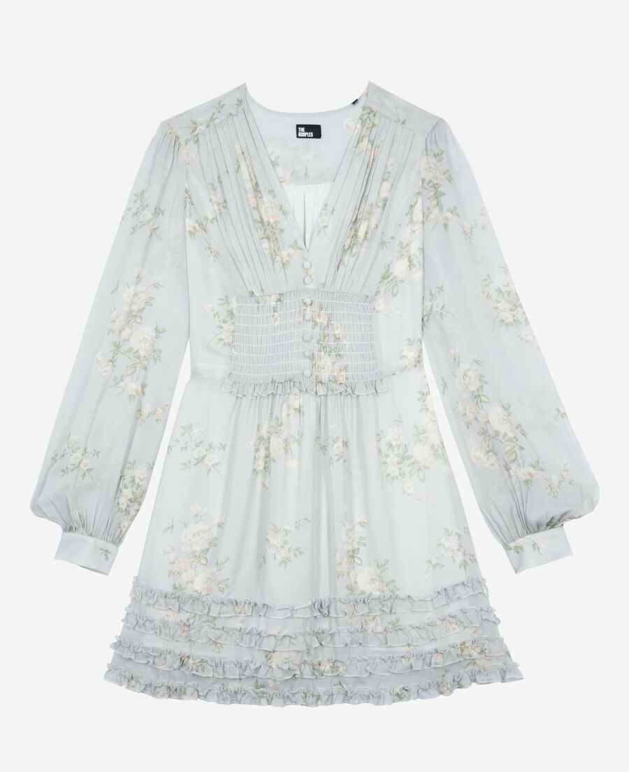 The Kooples WOMEN BLUE blue floral print short dress
