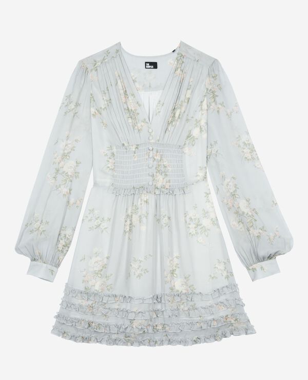 The Kooples FEMME BLUE robe courte imprimé fleuri bleue