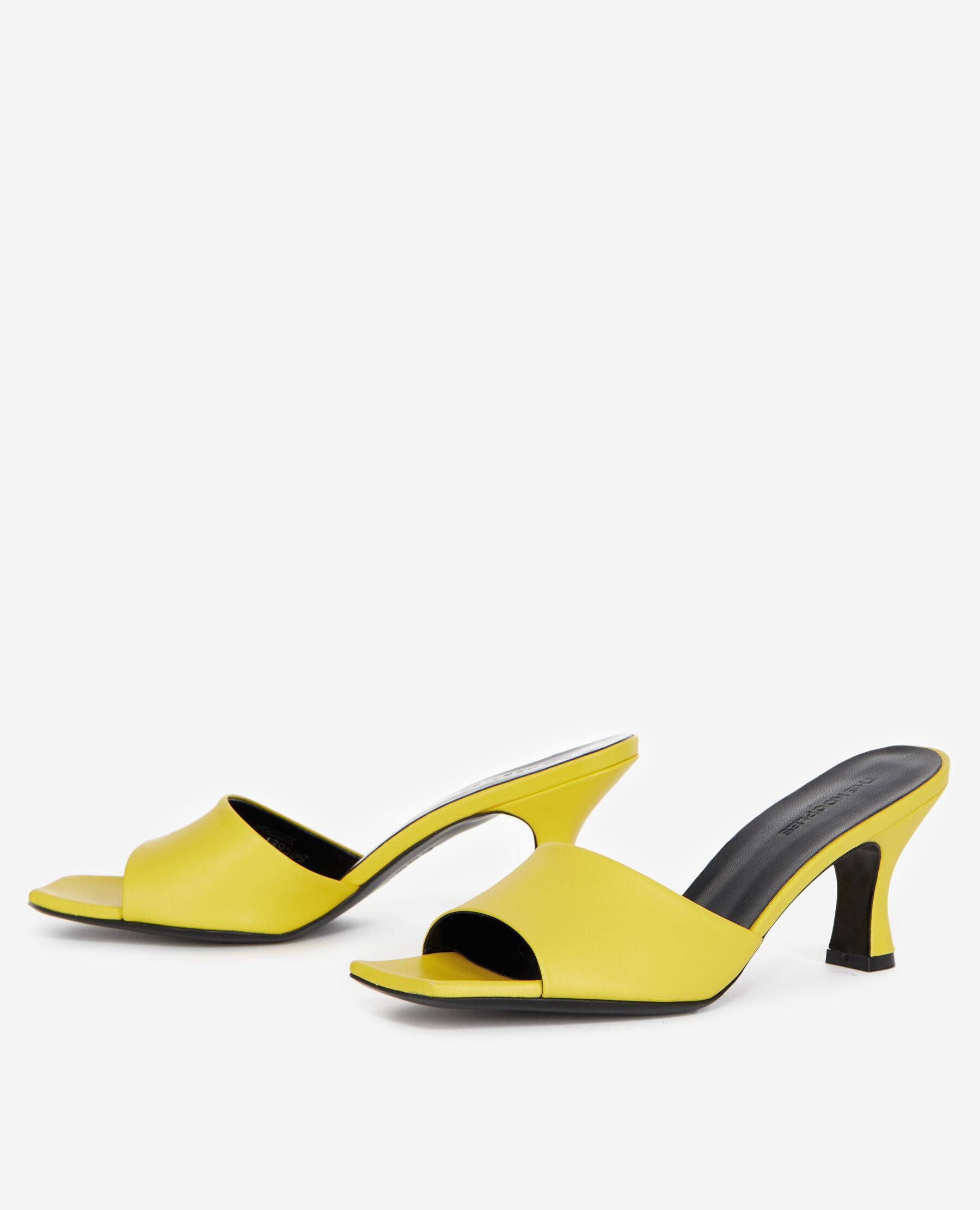 Sandales talons jaunes cuir lisse The Kooples