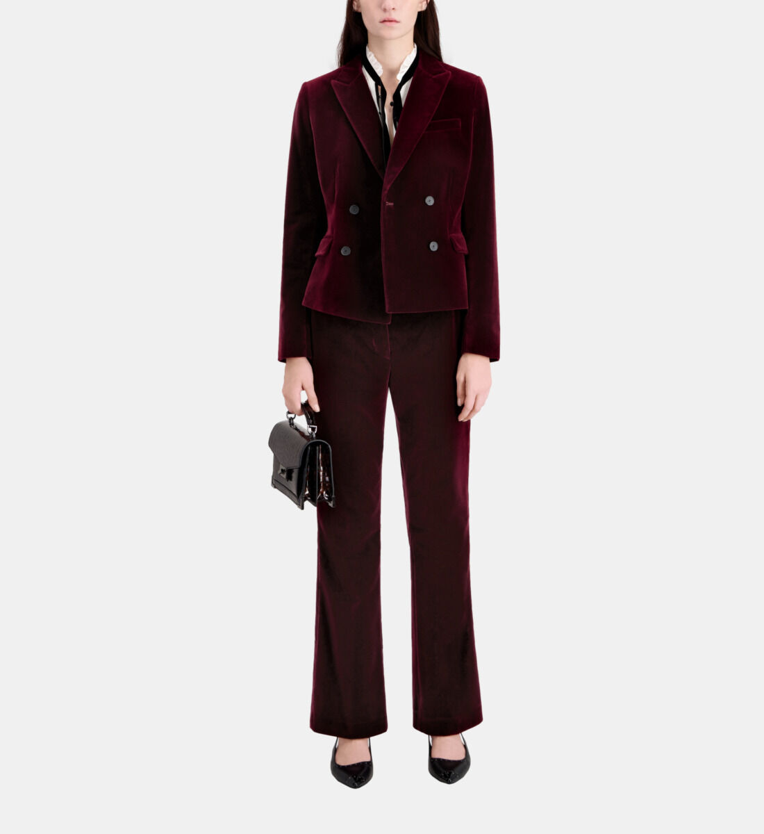 Burgundy dress clearance jacket womens